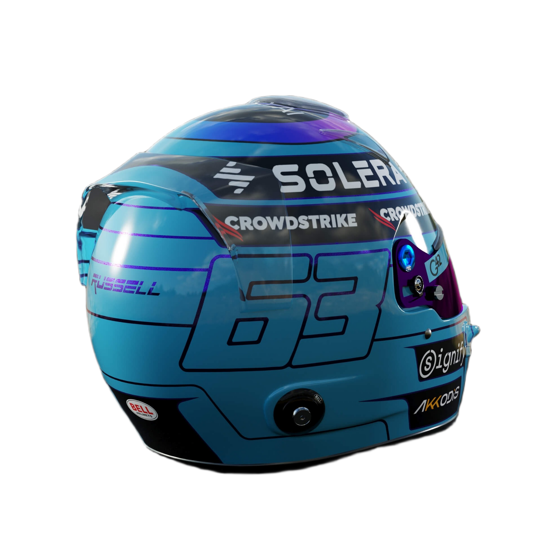 Handcrafted George Russell Inspired 2026 Racing Display Helmet – 1:1 Scale