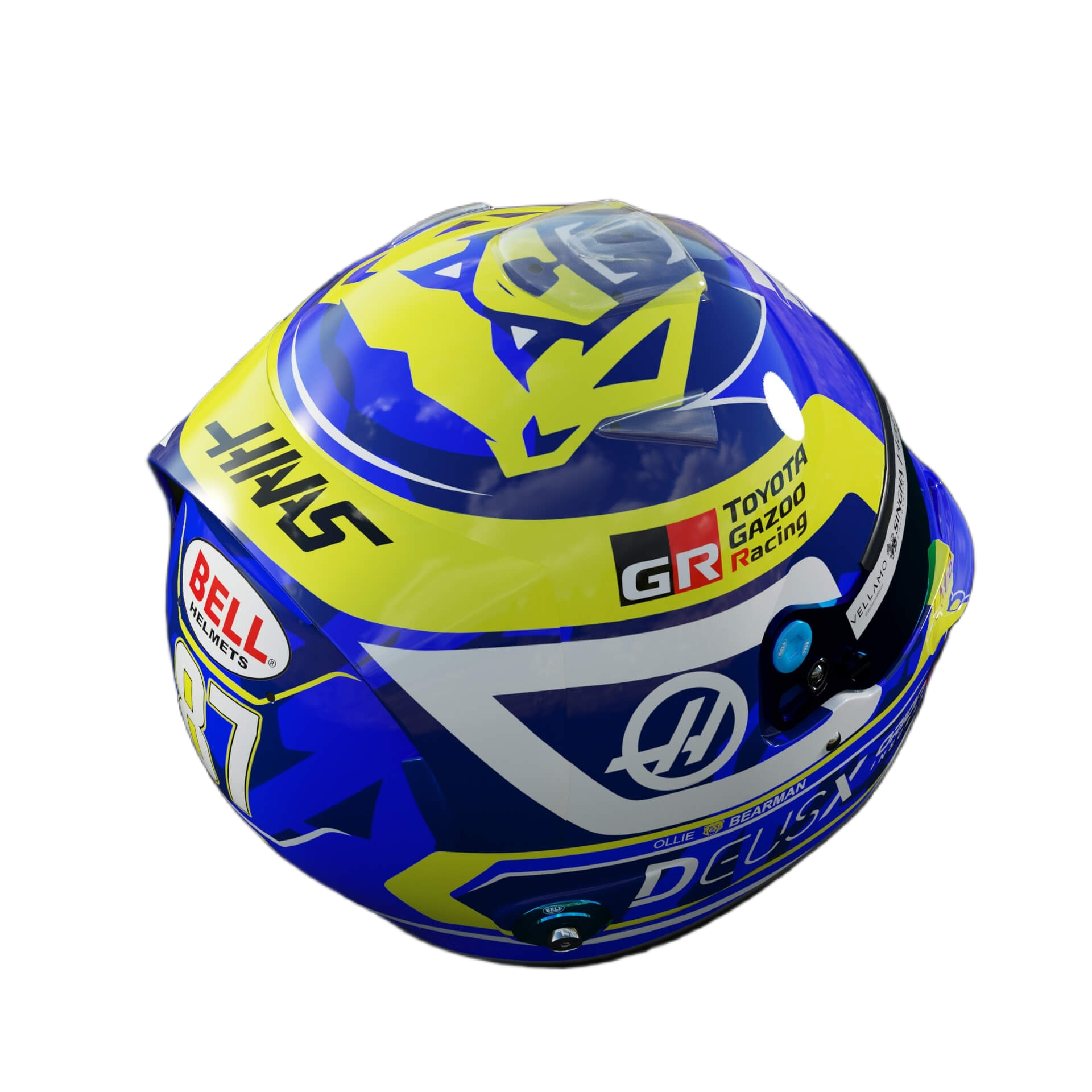 Handcrafted Oliver Bearman Inspired 2026 Racing Display Helmet – 1:1 Scale