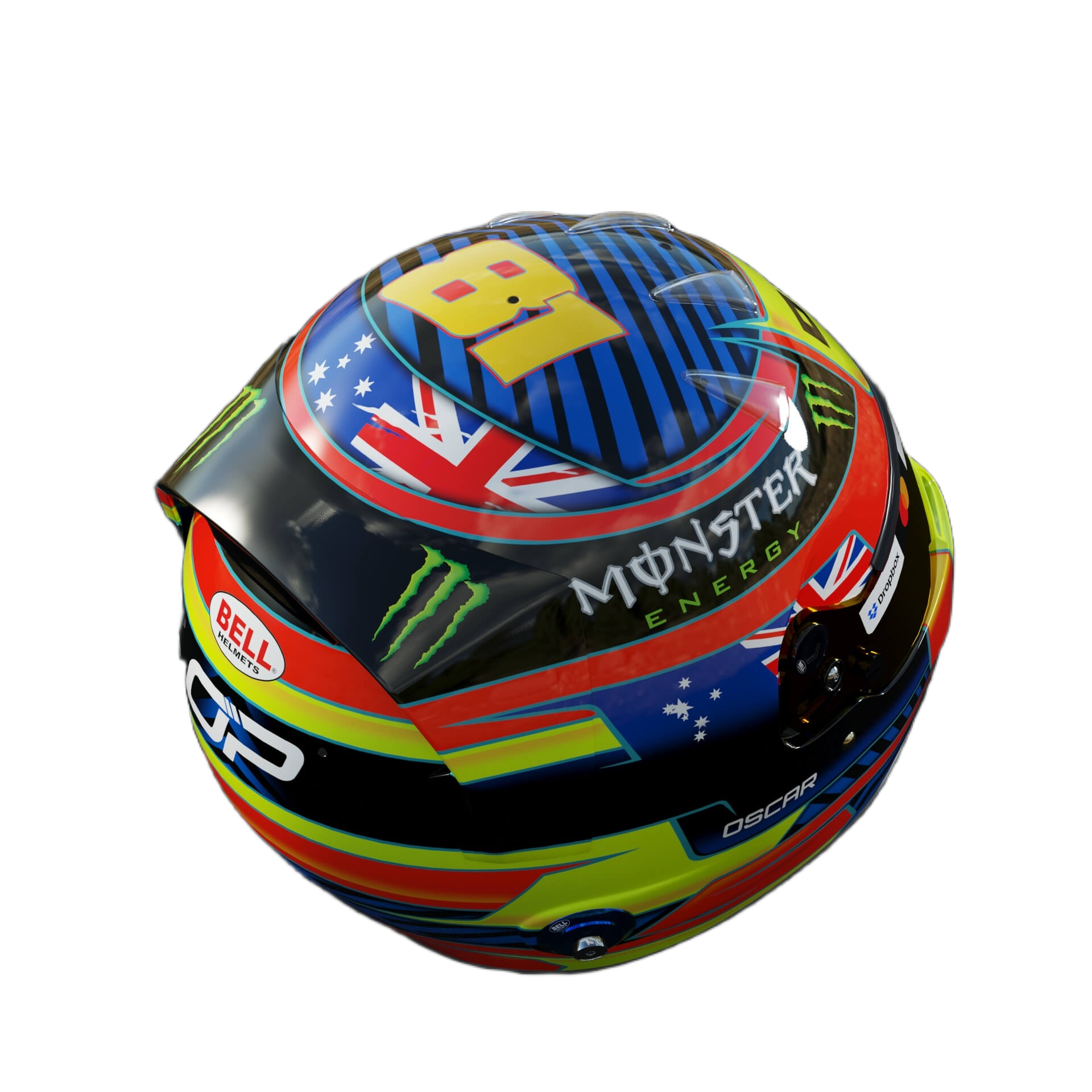 Handcrafted Oscar Piastri Inspired 2026 Racing Display Helmet – 1:1 Scale