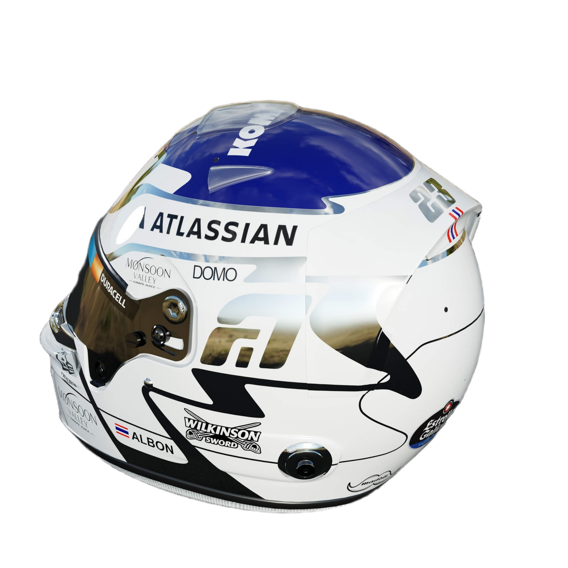 Handcrafted Alexander Albon Inspired 2026 Racing Display Helmet – 1:1 Scale