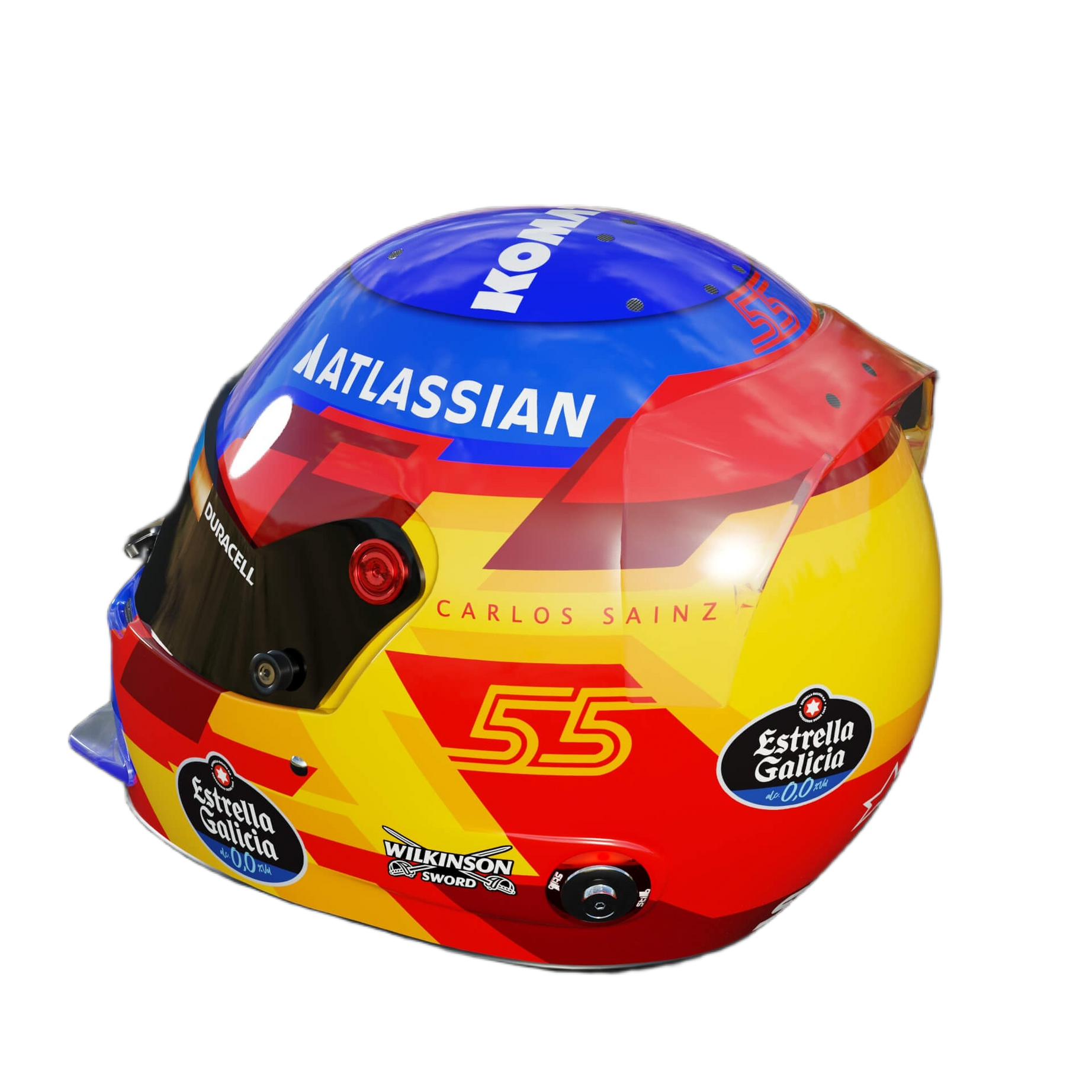 Handcrafted Carlos Sainz Inspired 2026 Racing Display Helmet – 1:1 Scale