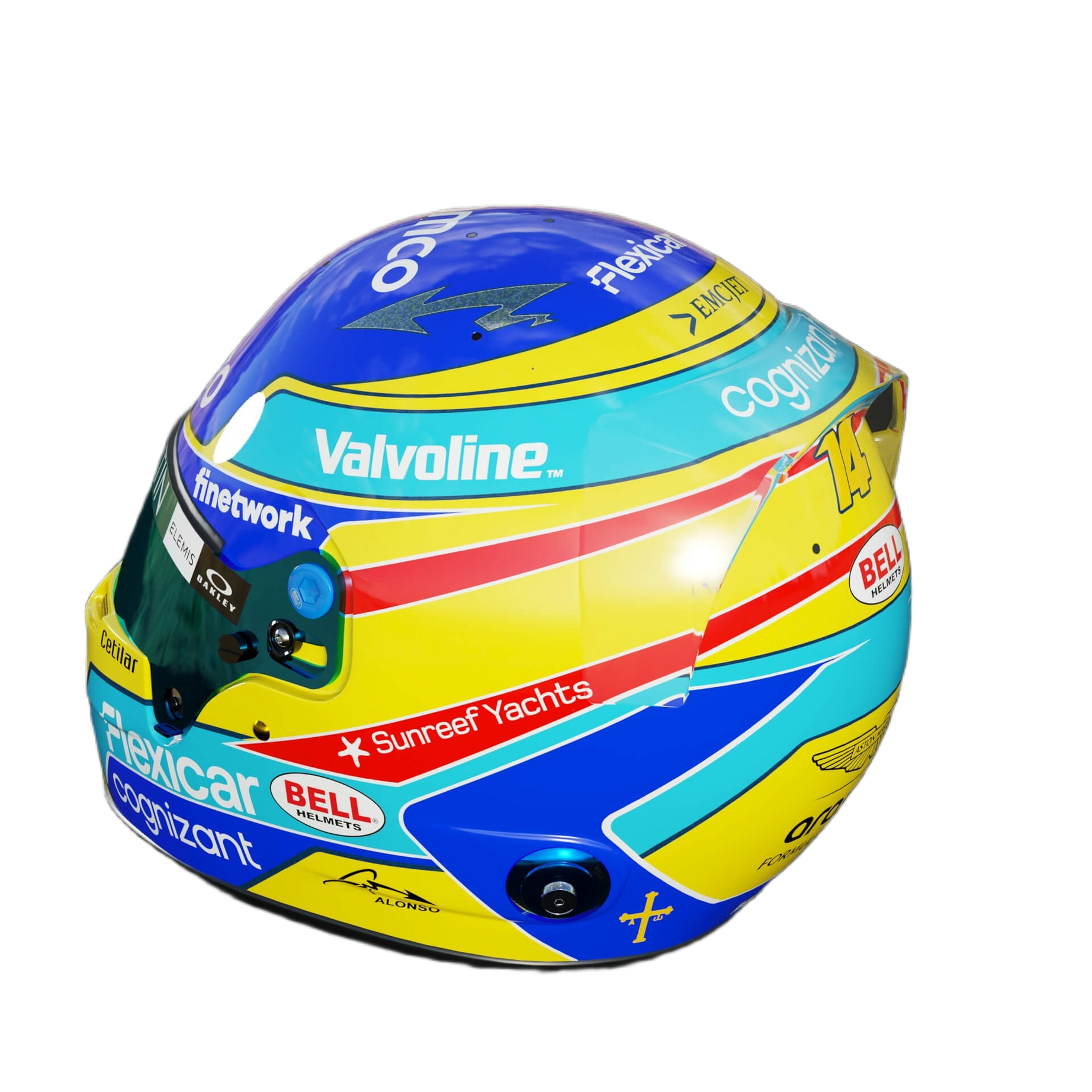 Handcrafted Fernando Alonso Inspired 2026 Racing Display Helmet – 1:1 Scale
