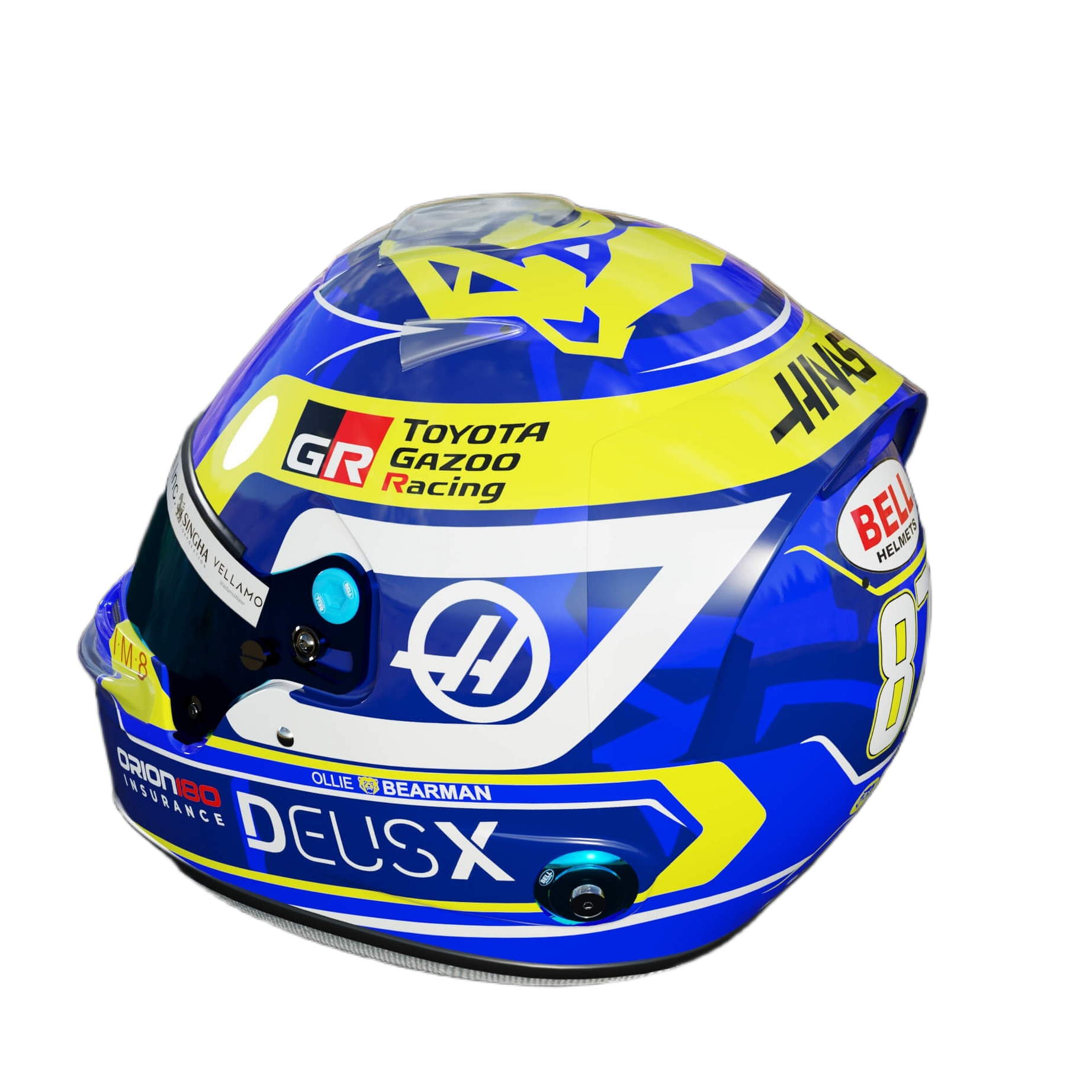 Handcrafted Oliver Bearman Inspired 2026 Racing Display Helmet – 1:1 Scale