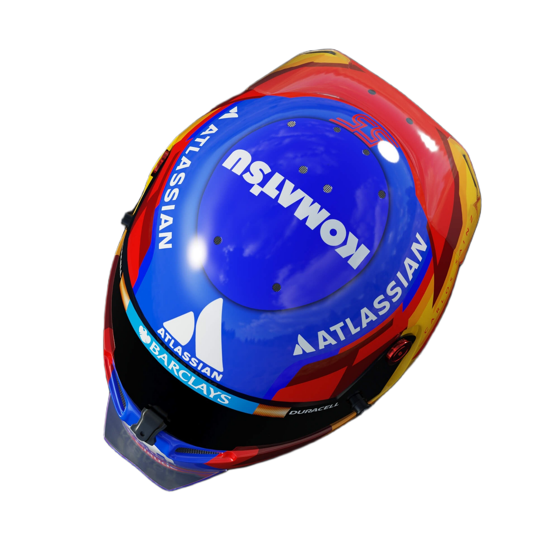 Handcrafted Carlos Sainz Inspired 2026 Racing Display Helmet – 1:1 Scale