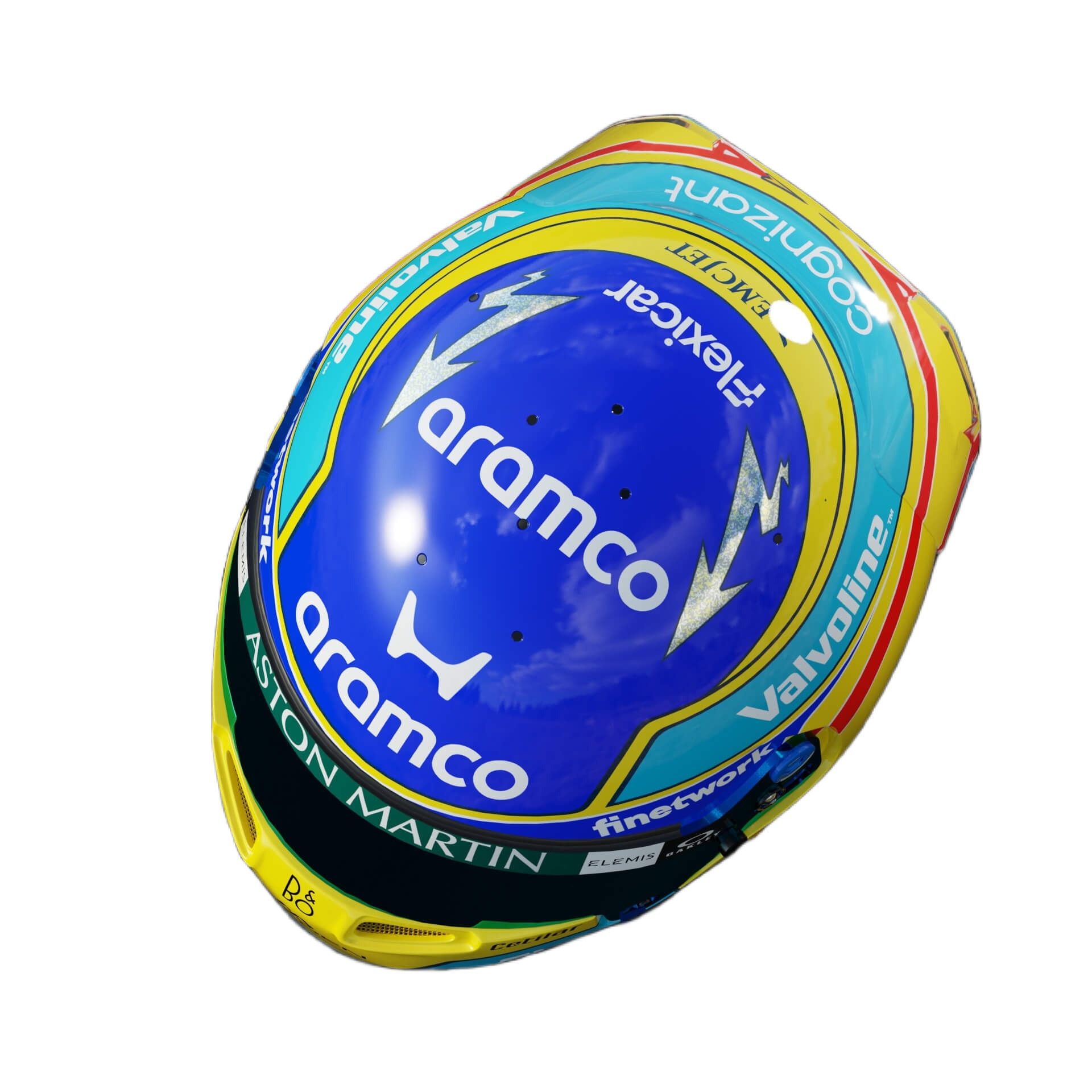 Handcrafted Fernando Alonso Inspired 2026 Racing Display Helmet – 1:1 Scale