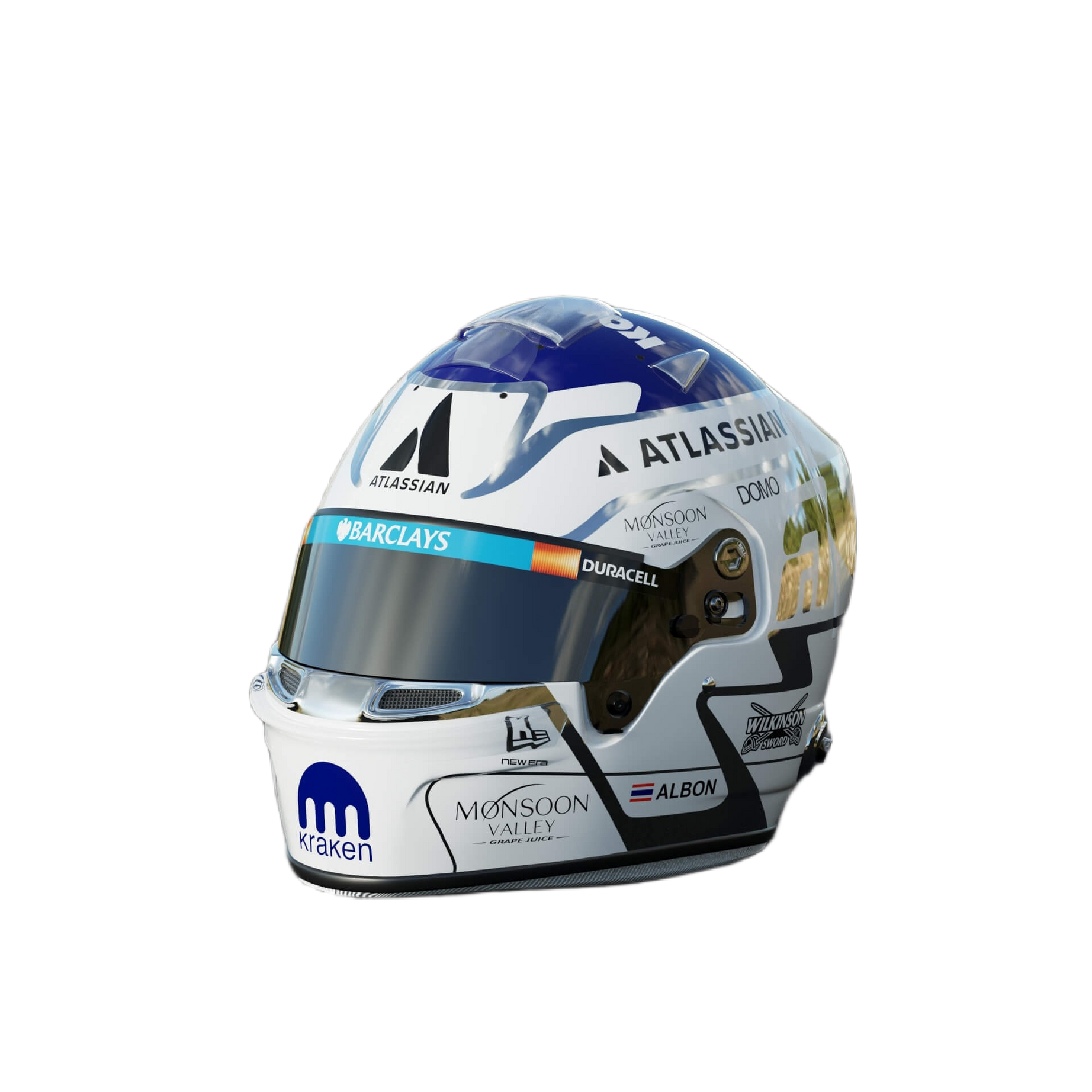 Handcrafted Alexander Albon Inspired 2026 Racing Display Helmet – 1:1 Scale