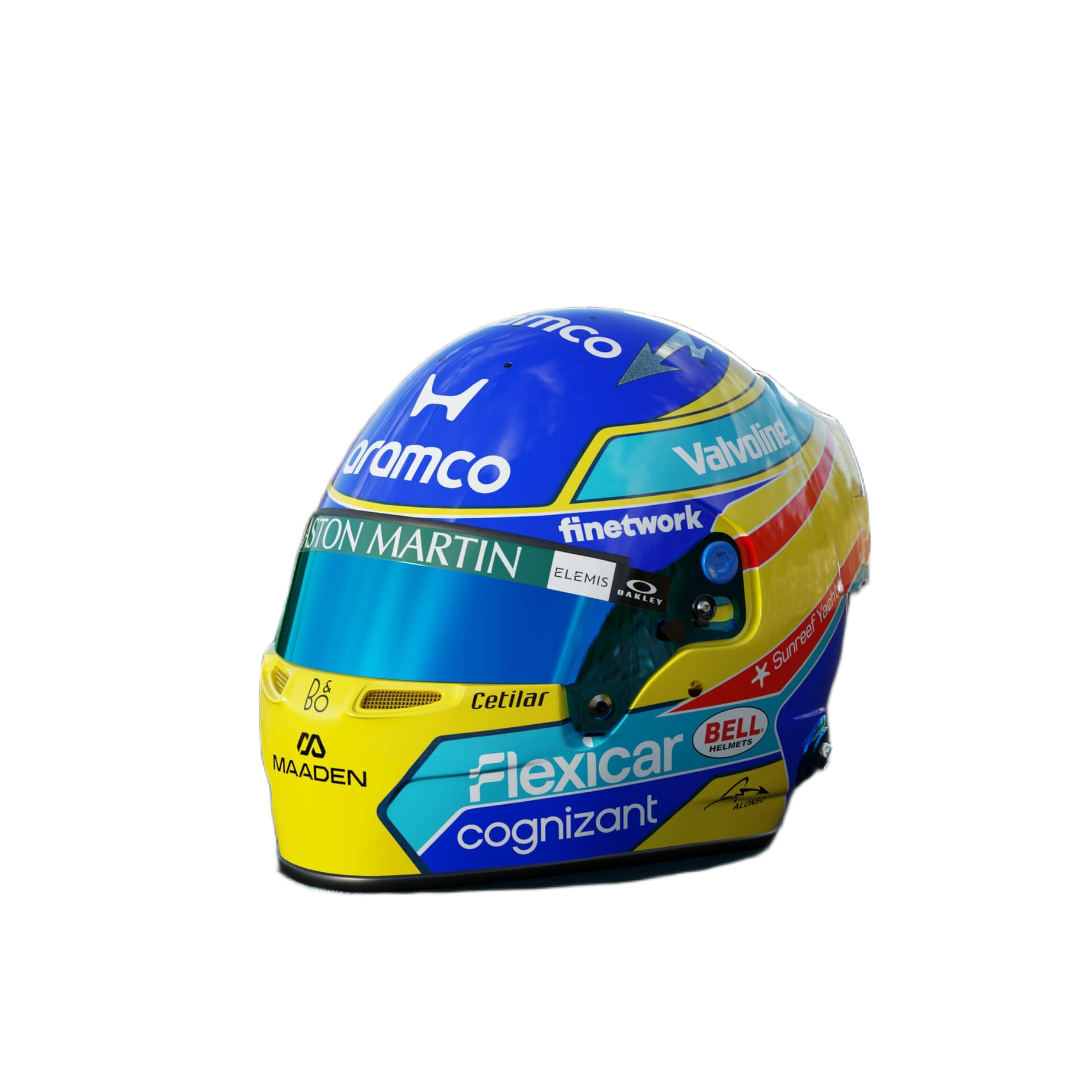 Handcrafted Fernando Alonso Inspired 2026 Racing Display Helmet – 1:1 Scale