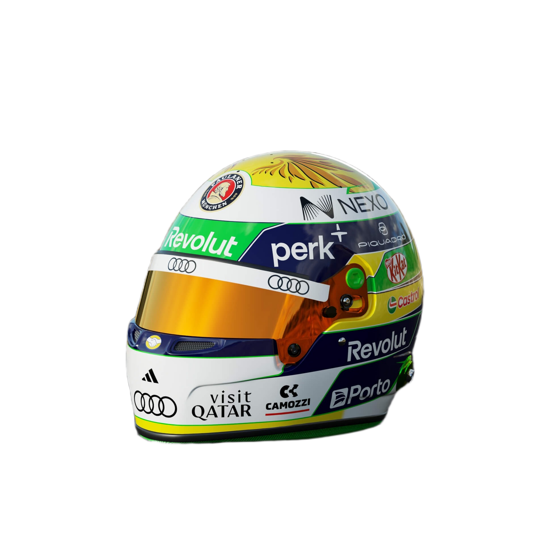 Handcrafted Gabriel Bortoleto Inspired 2026 Racing Display Helmet – 1:1 Scale