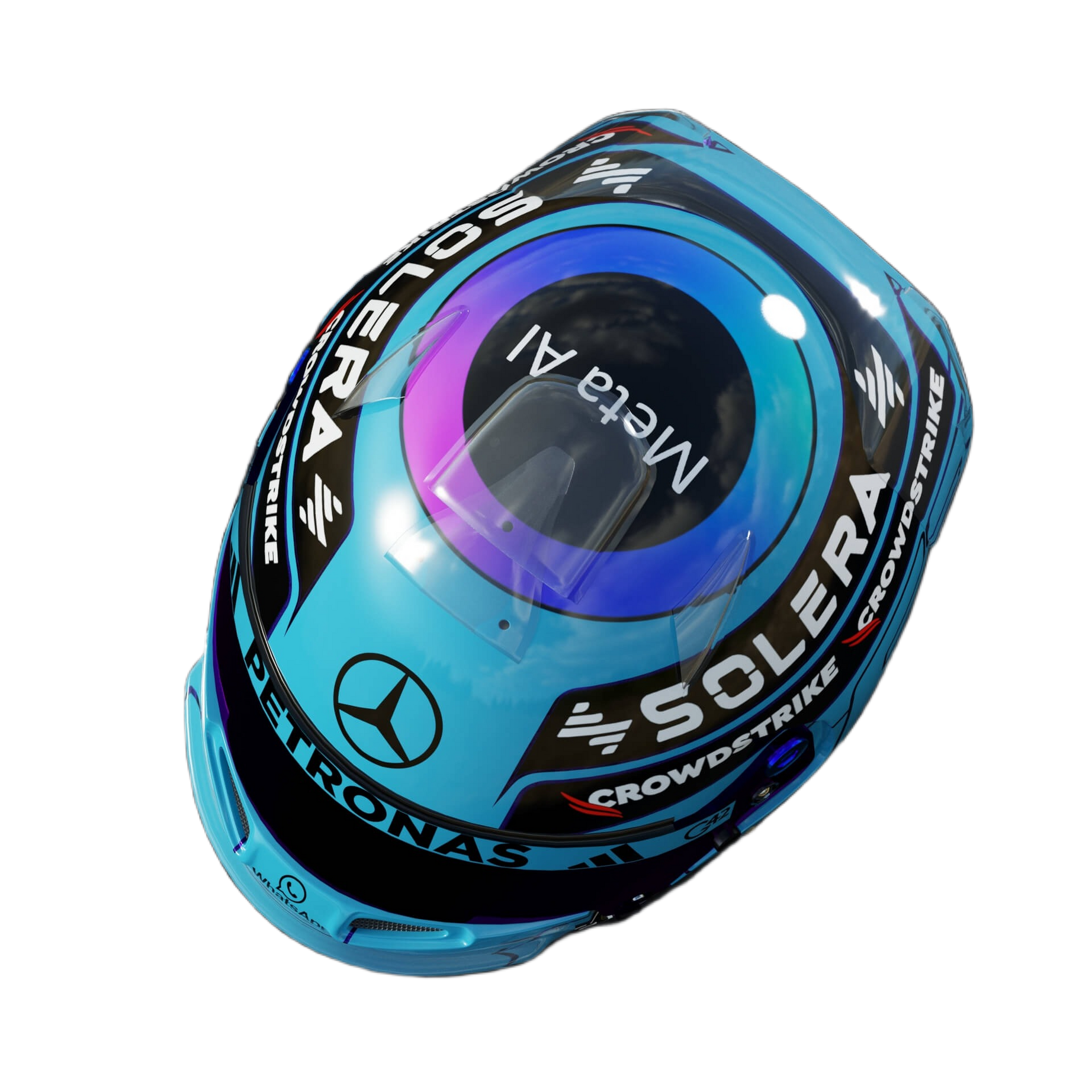 Handcrafted George Russell Inspired 2026 Racing Display Helmet – 1:1 Scale
