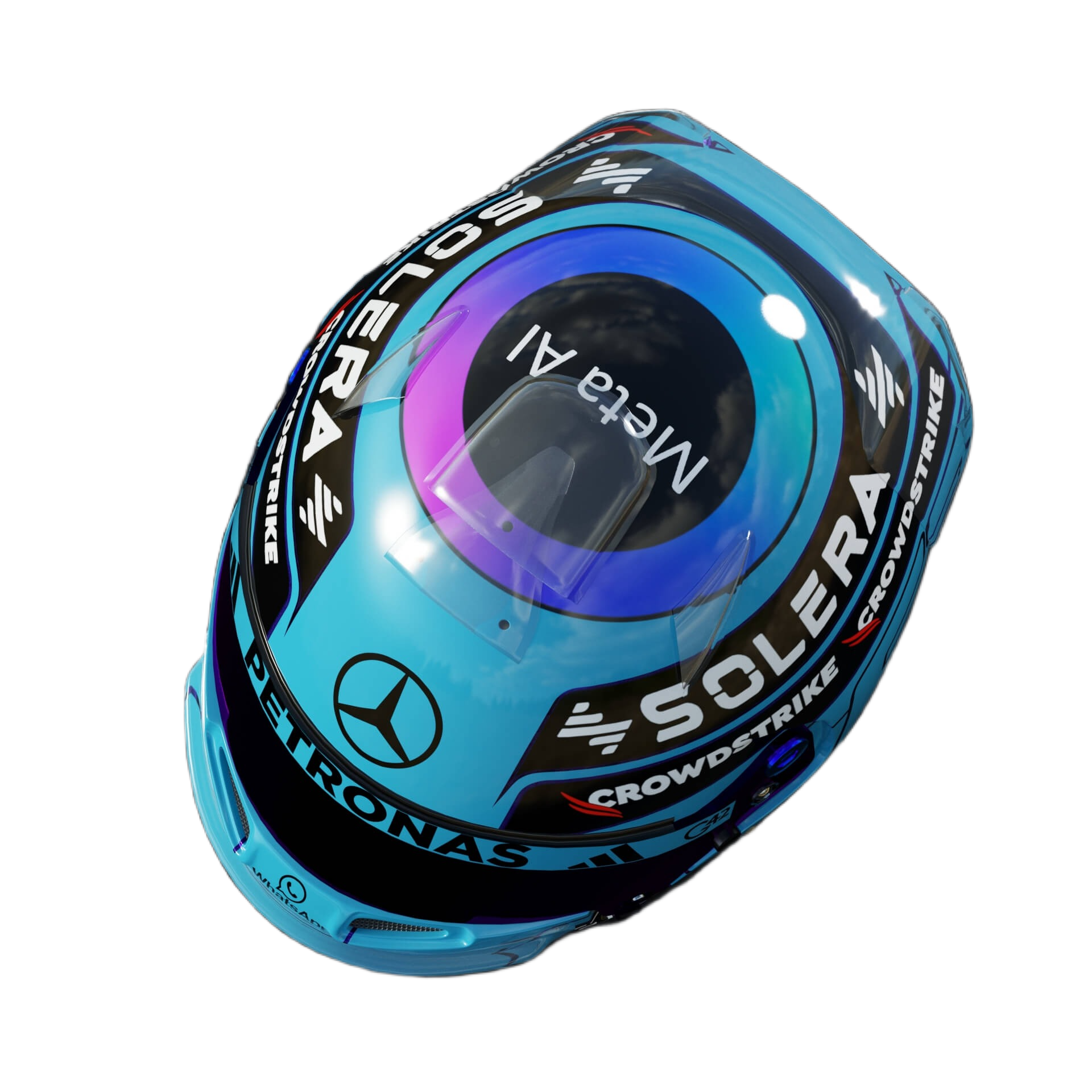 Handcrafted George Russell Inspired 2026 Racing Display Helmet – 1:1 Scale