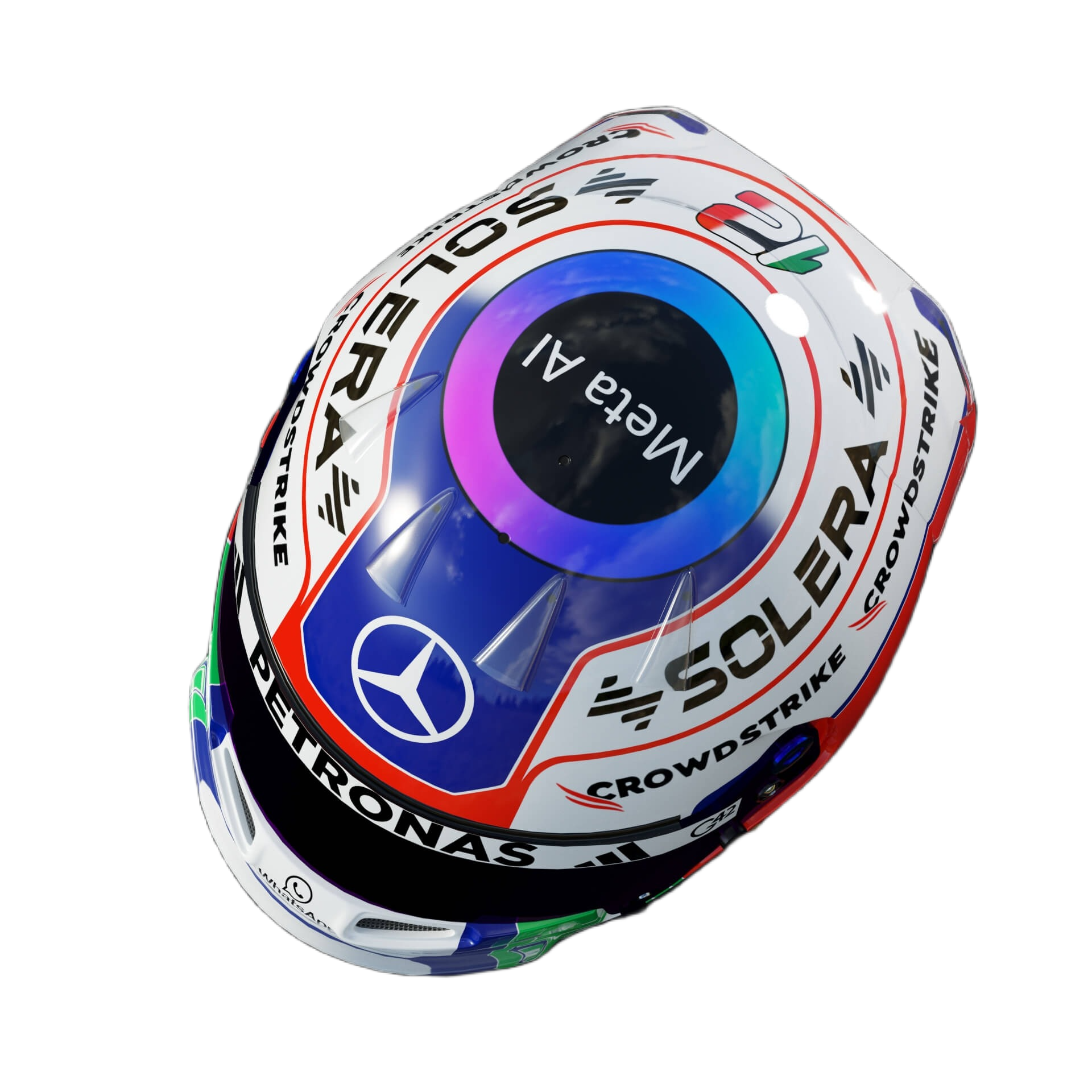 Handcrafted Kimi Antonelli Inspired 2026 Racing Display Helmet – 1:1 Scale