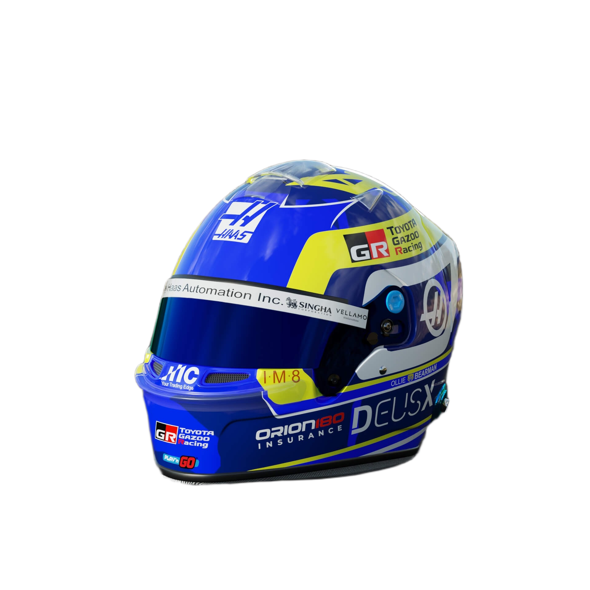 Handcrafted Oliver Bearman Inspired 2026 Racing Display Helmet – 1:1 Scale