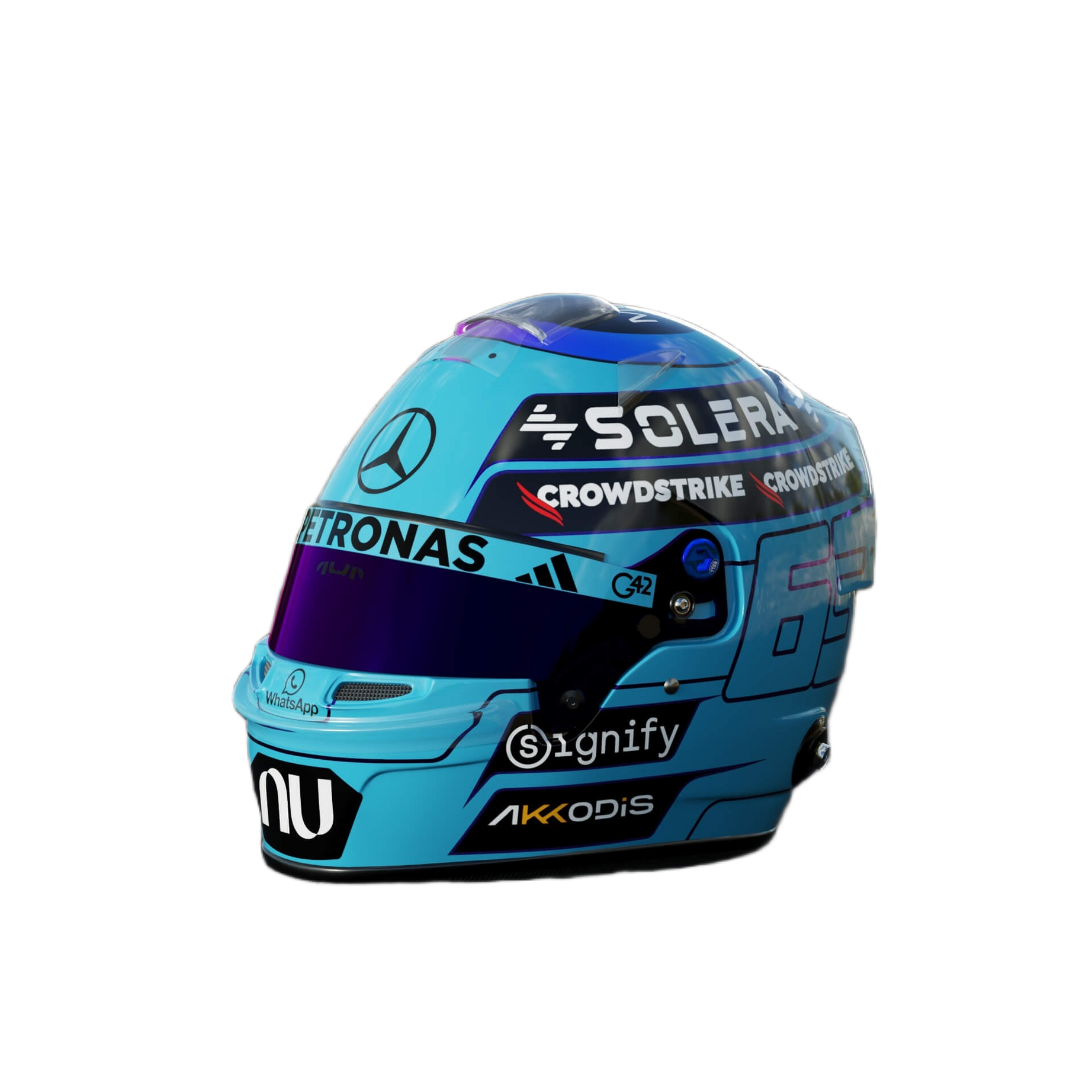 Handcrafted George Russell Inspired 2026 Racing Display Helmet – 1:1 Scale